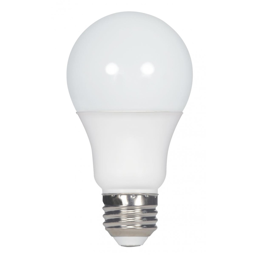 Satco 10 watt; A19 LED; 2700K; Medium base; 220' beam spread; 90CRI; 120 volts