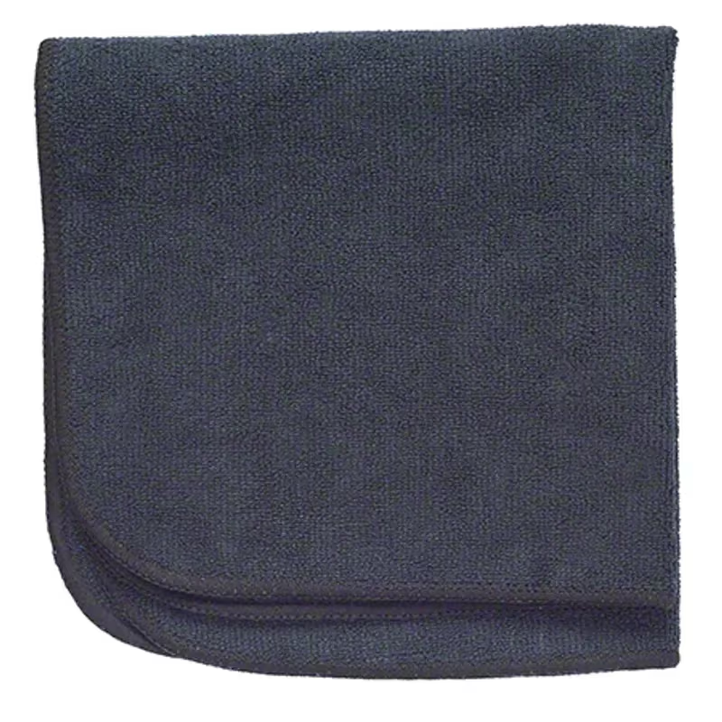 Cleaning cloth 16x16 in microfiber black 300 gsm 12/pack