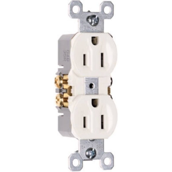 Legrand Straight Blade Receptacle, 5-15R, 15 A, 125V AC, 2 Pole, 3 Wire