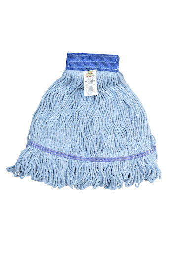 [3041] Mop Head Medium (Med) 5 In Blue Synthetic Fiber Cotton Loop End 1/Each