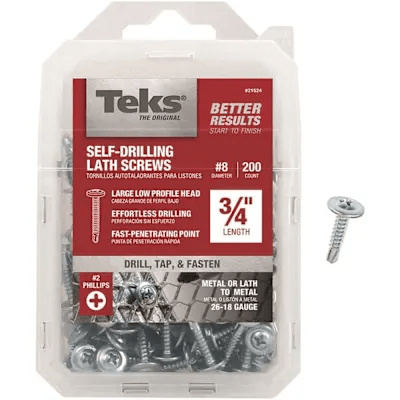 [21524] Teks 8 x 3/4 in. Philips Truss Head Drill Point Lath Screws (200-Pack)