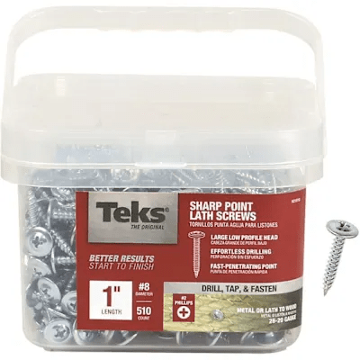 [21510] Teks 8-15 x 1 in. Phillips Truss Head Sharp Point Lath Screws (510-Pack)