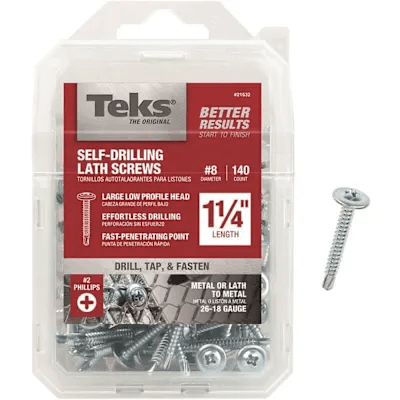 [21532] Teks 8 x 1-1/4 in. Phillips Truss Head Drill Point Lath Screws (140-Pack)