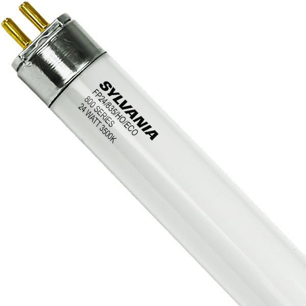 Sylvania Fluorescent Light Bulb (20929) 24 watt - 22.2" - T5 - Miniature Bi-Pin (G5) Base - 3,500K - Neutral White - 800 Series - High Output - Ecologic - Pentron