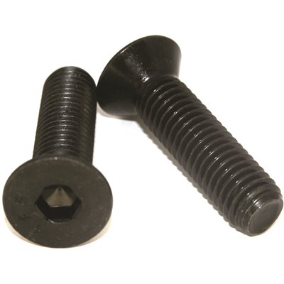 1/4-20 x 1-1/4 in. Black Internal Hex Flat Head Socket Cap Screw (100 per Pack)