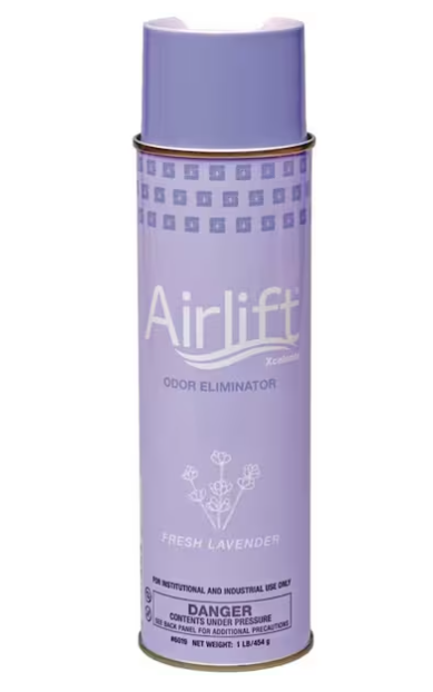 Airlift Xcelente Odor Eliminator 16oz. Aerosol Can Fresh lavender Scent Odor Eliminator