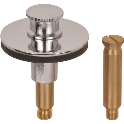 IPS Corporation 3/8 in. and 5/16 in. Posts Brass Push 'N Lift Tub Drain Stopper in Chrome Finish