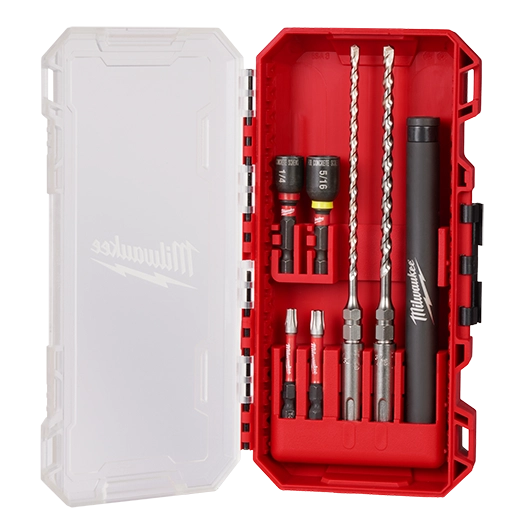 Milwaukee 7 PC SDS Plus M/2™ 2-Cutter Concrete Screw Install Kit