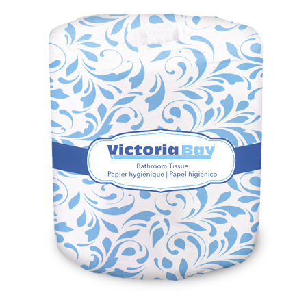 Victoria Bay Toilet Paper & Tissue Roll 4x3.7 In 2ply Virgin Paper 1.6in Core Diameter 500 Sheets/Roll 96 Rolls/Case