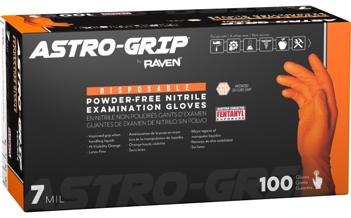 SAS Astro-Grip Powder-Free Nitrile Exam Grade Disposable Gloves - 7 Mil, X-Large