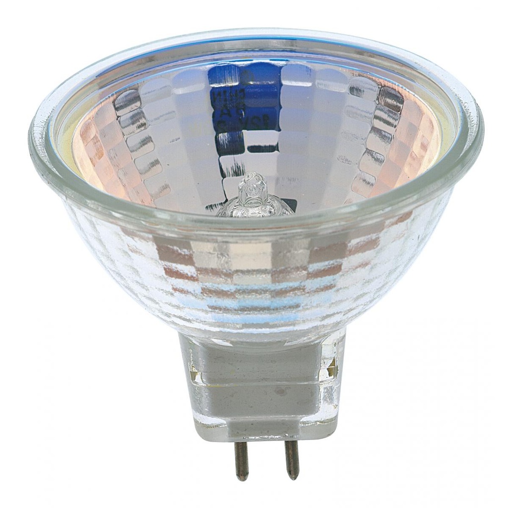 Satco 10 Watt; Halogen; MR16; 2000 Average rated hours; Miniature 2 Pin Round base; 12 Volt; Carded