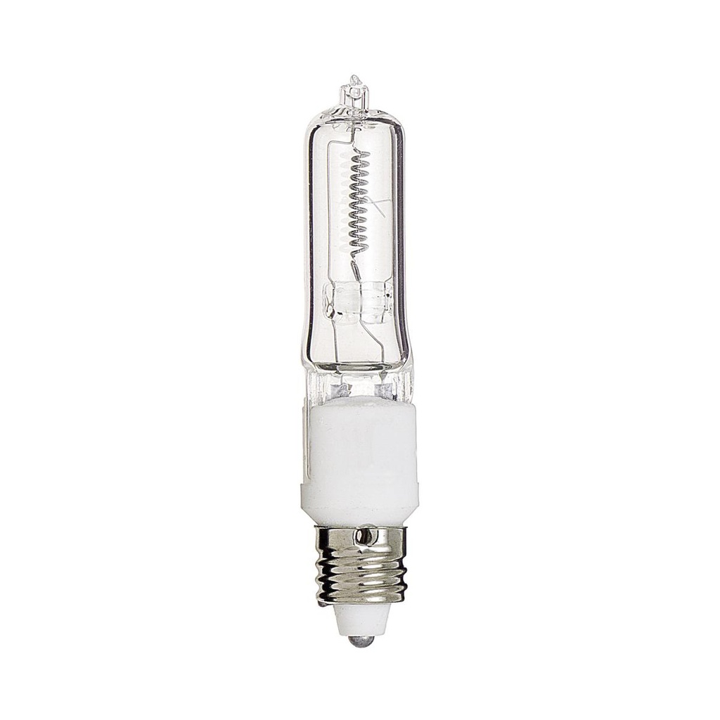 Satco 250 Watt; Halogen; T4 1/2; Clear; 2000 Average rated hours; 4200 Lumens; Mini Candelabra base; 120 Volt