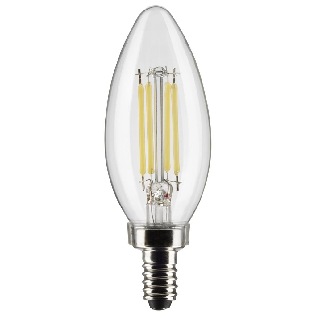 Satco 5.5 Watt B11 LED; Clear; Candelabra base; 90 CRI; 2700K; 120 Volt