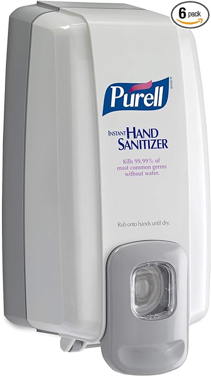 PURELL NXT Push-Style SPACE SAVER Sanitizer Dispenser, Dove Grey, for 1000 mL PURELL NXT Sanitizer Gel Refills (Pack of 1) - 2120-06