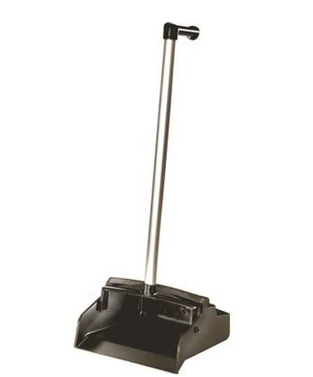 Renown 12 in. Black L-Grip Plastic Upright Lobby Dust Pan
