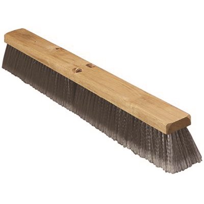 Renown 24 in. Polypropylene Broom Fine Sweep Flagged with 3 in. Trim Grey