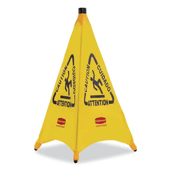 Rubbermaid 30 in. Safety Pop-up Multi Lingual Caution Cone in Yellow