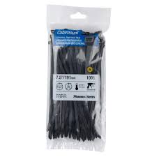THOMAS & BETTS 7 in. Cable Tie Nylon Catamount Style, Black (100-Pack)
