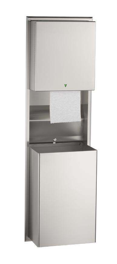Bobrick B-39747 ClassicSeries® Automatic Roll Towel Dispenser/Waste Receptacle Equipped with LED Light