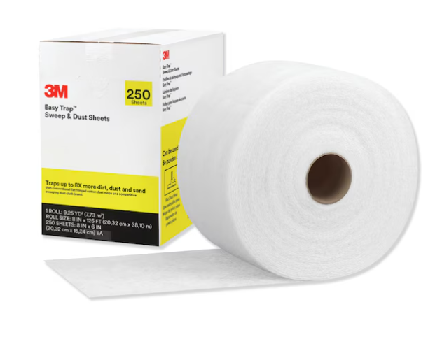 3M Easy Trap Dust Cloth Unfolded: 8x6 In White Disposable 250 Count/Pack 1 Packs/Case 250 Count/Case