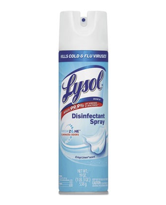 LYSOL Crisp Linen One-Step Disinfectant 19 Floz Multi Surface Aerosol Germicidal 12/Case