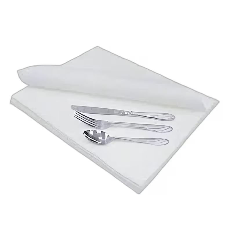 Hoffmaster Linen-Like Dinner Napkins 15.5x15.5 in White Flat 1200/case