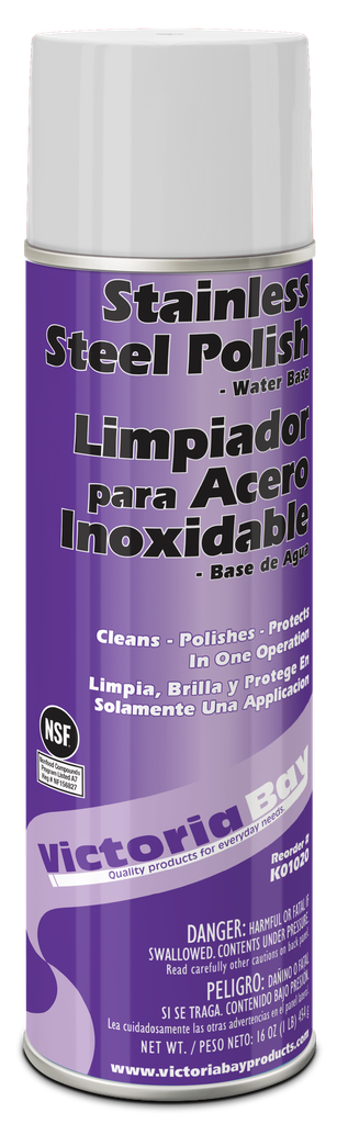 Victoria Bay Stainless Steel Metal Polish Aero Water Based 16 Floz 12/Case