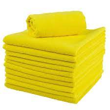 Victoria Bay Cleaning Cloth 16X16 IN Microfiber Yellow Square 24/Pack