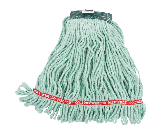 Rubbermaid  Web Foot® Mop Green Synthetic Fiber Shrinkless 1/Each