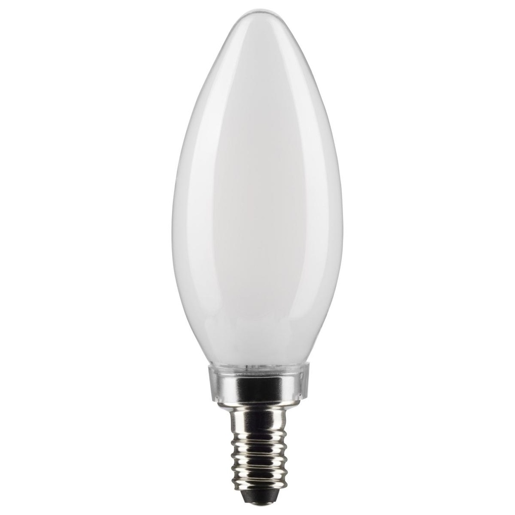 SATCO 4 Watt B11 LED; Frost; Candelabra base; 90 CRI; 3000K; 120 Volt