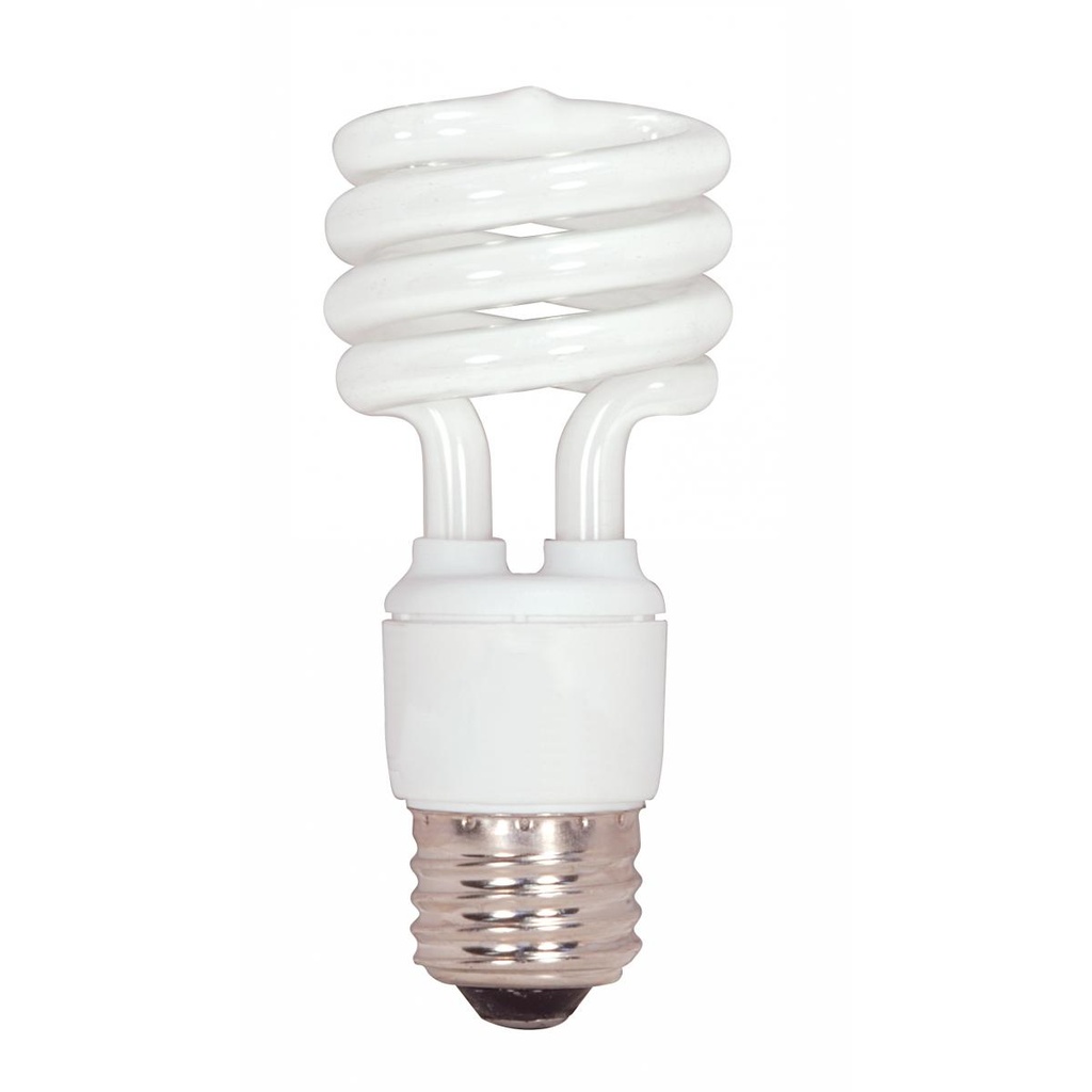 Satco 13 Watt; Mini Spiral Compact Fluorescent; 5000K; 82 CRI; Medium base; 120 Volt