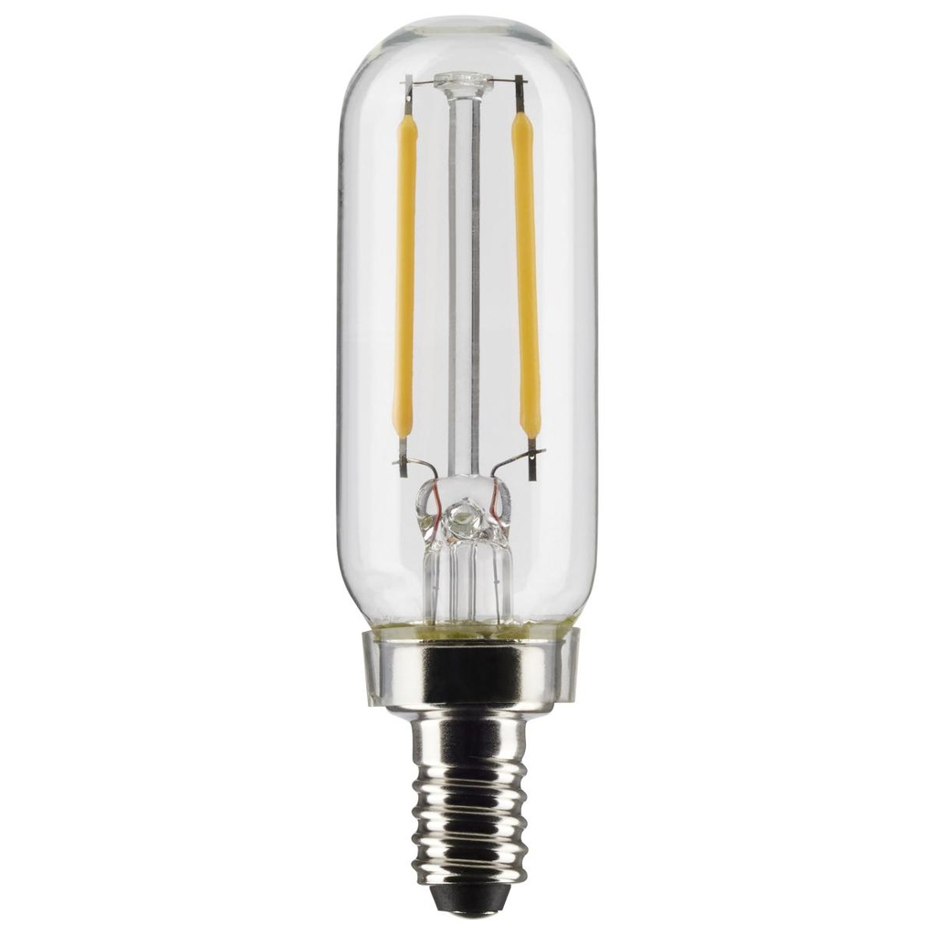 Satco 2.8 Watt T6 LED; Clear; Candelabra base; 90 CRI; 2700K; 120 Volt