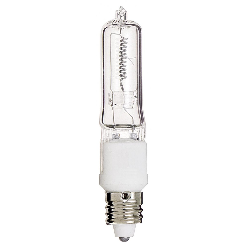 Satco 75 Watt; Halogen; T4; Clear; 2000 Average rated hours; 1250 Lumens; Mini Candelabra base; 120 Volt