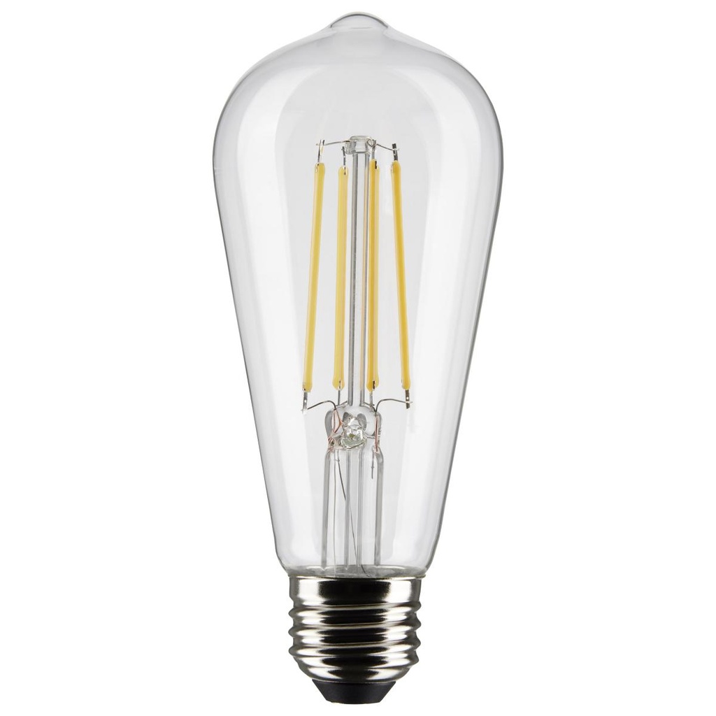 Satco 8 Watt ST19 LED; Clear; Medium base; 90 CRI; 3000K; 120 Volt