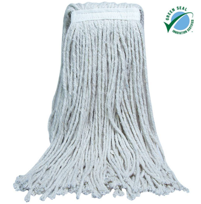 Mop Head #24 17 OZ White Cotton 4PLY Cut End 12/Case