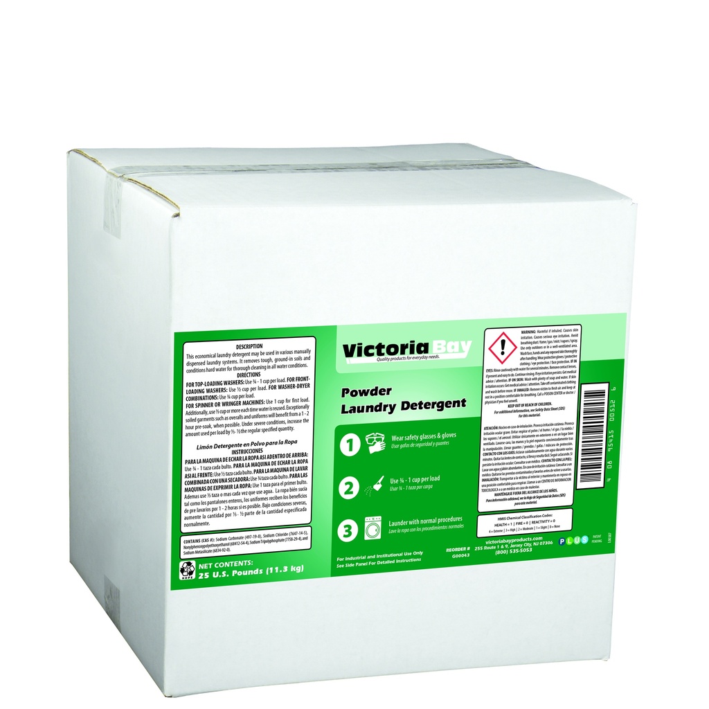 Victoria Bay Powder Laundry Detergent 25 LB 1/Case