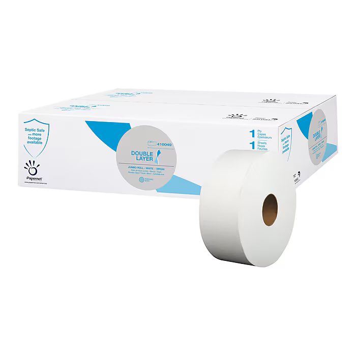 Sofidel America  Toilet Paper & Tissue Roll 1PLY White Embossed 8.98IN Roll 3.31IN Core Diameter 12 Rolls/Case