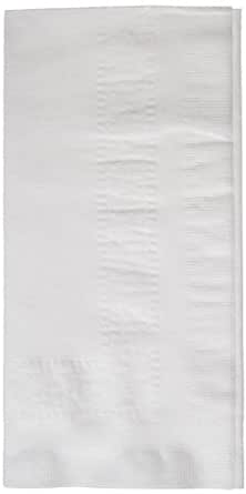 Hoffmaster 120051 Linen-Like Greek Key Embossed Dinner Napkin, 1/8 Fold, 17-Inch Length x 17-Inch Width, White (Case of 300)