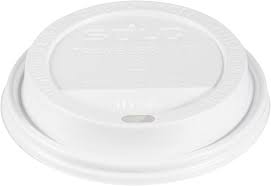 SOLO 10-24 oz PS Plastic Traveler® Dome Cup Lid - White, PK1000