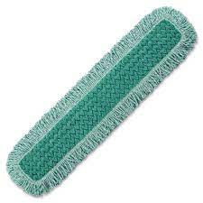 RUBBERMAID COMMERCIAL Dust Mop, Hygen, Microfiber, Fringed, 36" Green, PK 6
