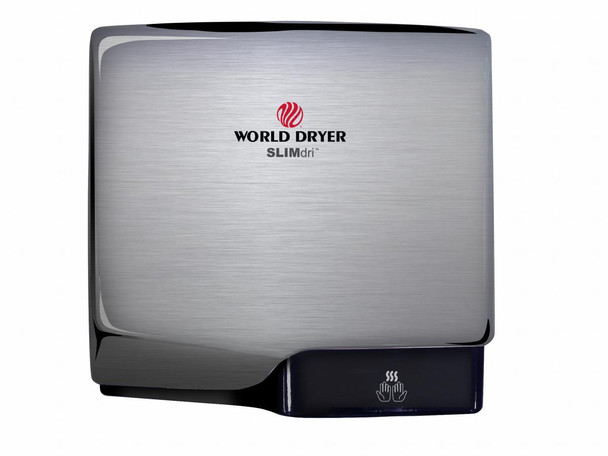 WORLD DRYER SLIMdri L-973A 110-240V Brushed Stainless Steel ADA Hand Dryer