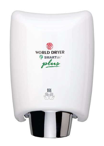 WORLD DRYER SMARTdri Plus K-974P2 110-120V Aluminum White Finish Air Hand Dryer