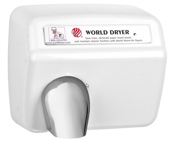 WORLD DRYER DXA5-974AU Steel White Automatic Hand Dryer 120V