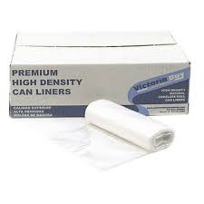 Victoria Bay 30 x 37 Clear High Density 14 Mic Heavy Weight Can Liner – 30 Gallon 250 Bags / Case 061975