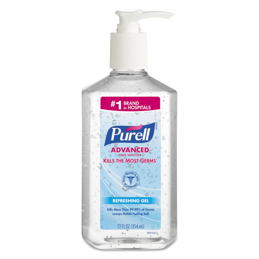 PURELL Advanced Refreshing Gel Hand Sanitizer, Clean Scent, 12 oz Pump Bottle