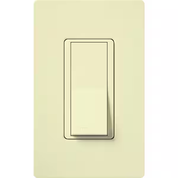 Lutron Claro On/Off Switch, 15-Amp, Single-Pole, CA-1PS-AL, Almond
