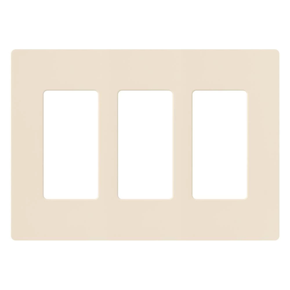 Lutron Claro Screwless Designer Wall Plate - 3 Gang - Light Almond