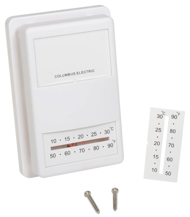 TPI Corp UT Series Thermostat Heat Only 50-90° F for Low Voltage 24V and Millivolt Systems Vertical/Horizontal Wall Mount
