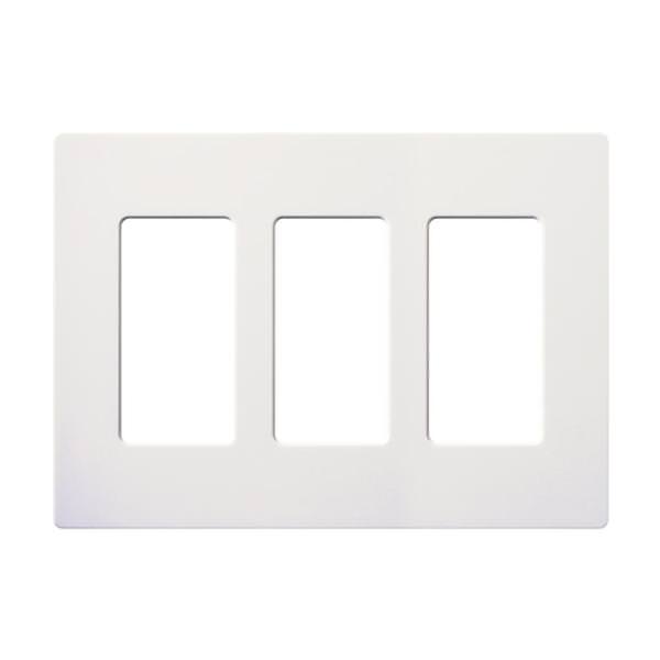 Lutron Wallplate (69217) 3-Gang - White - Gloss - Claro