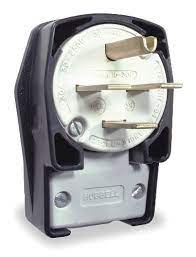 Hubbell Straight Blade Devices, Plug Industrial Grade, 3-Pole 4-Wire Grounding, 30A 3 Phase 250V AC, 15-30P, Single Pack.